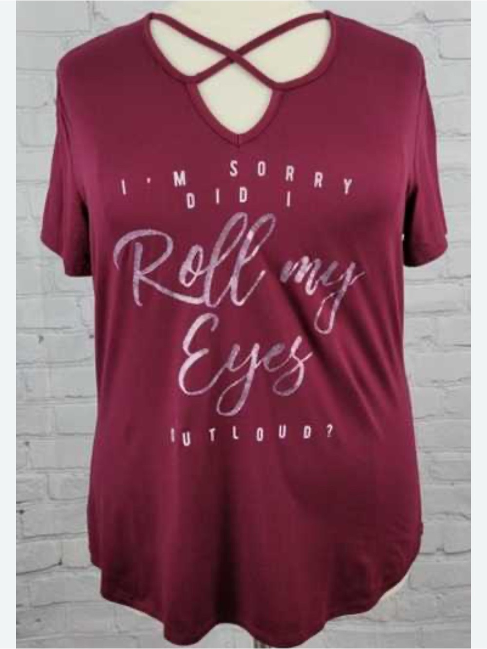 Wound Up Raspberry-Pink Graphic Tee "Roll My Eyes"